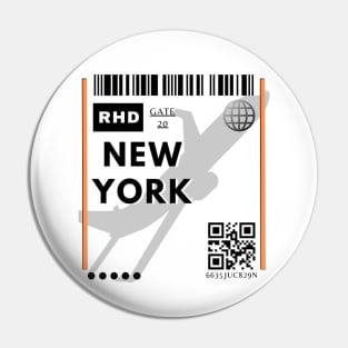 New York Ticket Design Pin