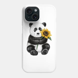 Cute Panda Holding Sunflower Phone Case