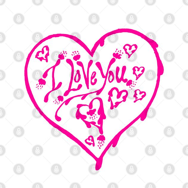 I Love You Pink Valentine Heart 12 by Heatherian