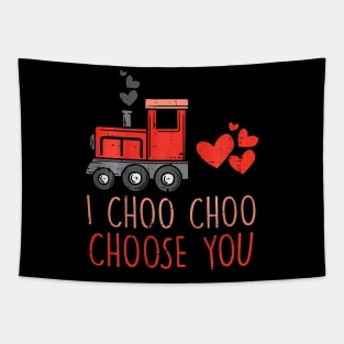 Kids I Choo Choo Choose You Valentines Day Train Toddler Boys Tapestry