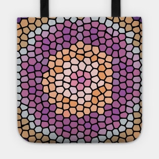 Painted Glass Pattern of Blue, Purple, Orange and Pink Tote