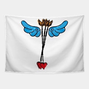 Rustic Cupid Love wings and Arrows Tapestry