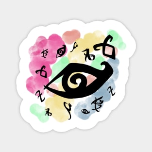 Variety of runes in watercolor Magnet