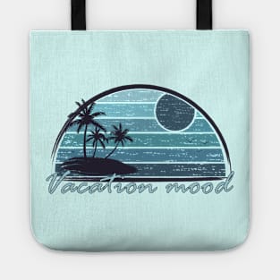 Vintage tropical vacation mood in blue Tote