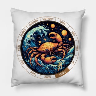 ZODIAC Cancer - Astrological CANCER - CANCER - ZODIAC sign - Van Gogh style - 13 Pillow