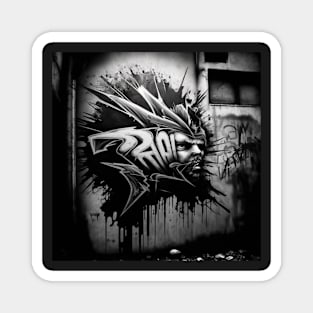 Life in Black and White Graffiti Magnet