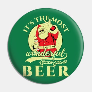 Funny Beer Ugly Christmas Sweater Most Wonderful Time for a Beer T-Shirt Pin