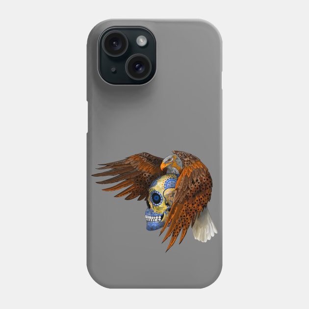 indian native Eagle sugar Skull Phone Case by Dezigner007