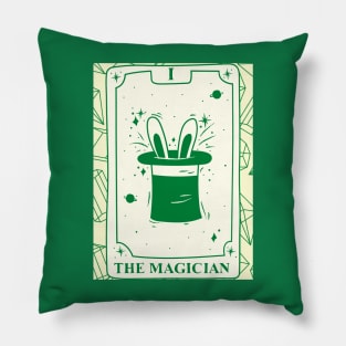 The Magician Tarot Card and Crystals Graphic Pillow