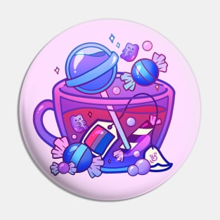 Pride Flag Teacup - Candy Bisexual Pin