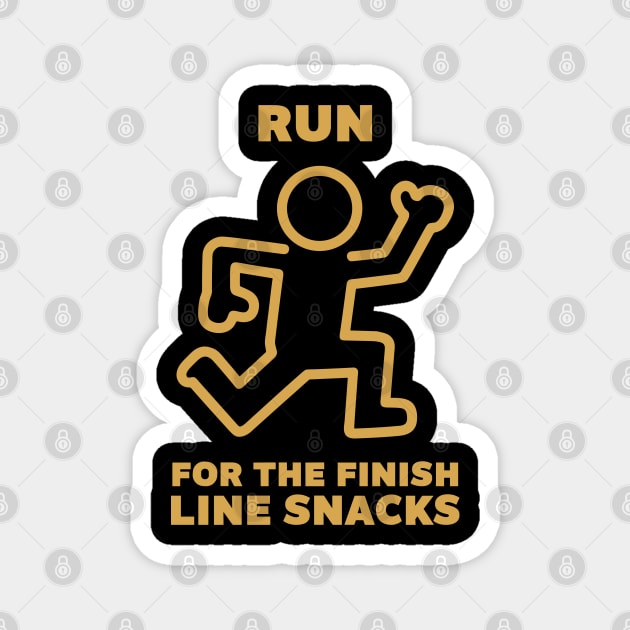Run For The Finish Line Snacks Fitness Humor Pun Magnet by Anticorporati