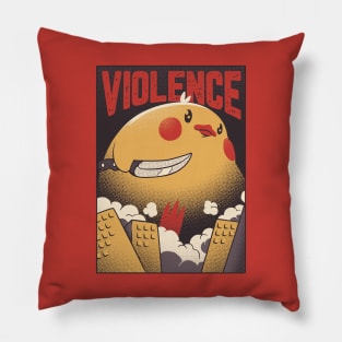Violence Funny Duck Attack by Tobe Fonseca Pillow