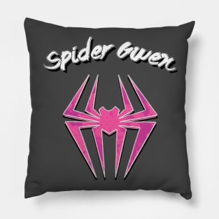 Spider Gwen Logo and Text Pillow