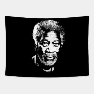 Morgan Freeman Portrait Pop Art Tapestry