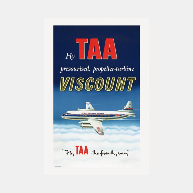 Fly TAA Viscount Vintage Poster by vintagetreasure