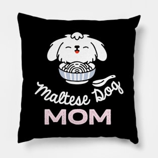 Maltese Dog Mom Dog Owner Retro Dog Mother Pillow