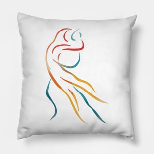 Two Dancers abstract art print Pillow