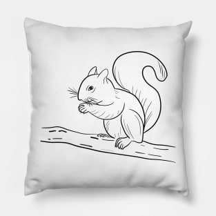 Stick figure Squirrel Pillow