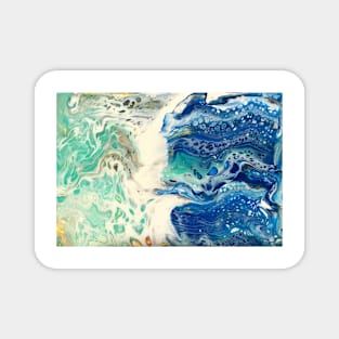 Aqua Blue Ocean Wave Swipe Magnet