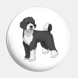 Black & White Portuguese Water Dog Pin