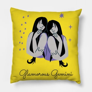 Glamorous Gemini - Astrology Art Pillow