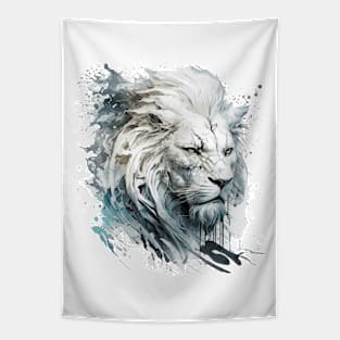 Lion Portrait Animal Painting Wildlife Outdoors Adventure Tapestry