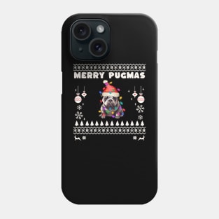 Merry Pugmas Ugly Christmas Sweater Phone Case