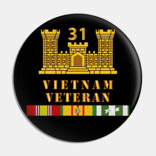 31st Engineer Battalion - ENG Branch - Vietnam Vet w VN SVC Pin