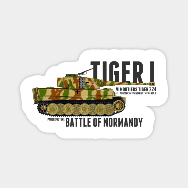 Tiger I 224 Battle of Normandy Magnet by Panzerpicture