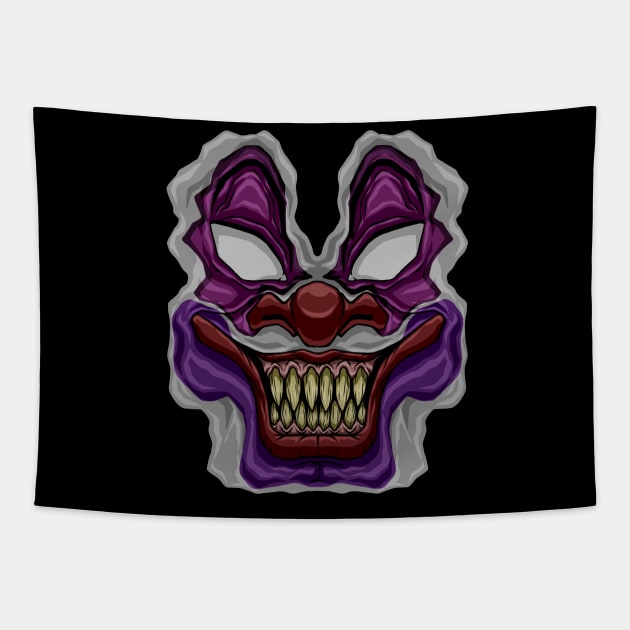 crazy clown face Tapestry by JiraDesign