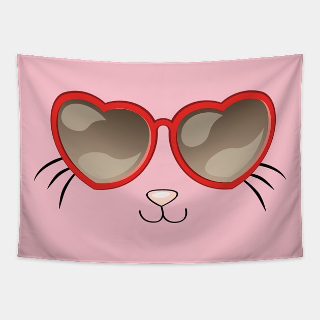 best gift for girls and cat lovers - cute cat with sunglasses Tapestry by colorfull_wheel