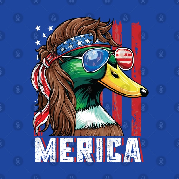 Patriotic Mallard Duck by Pennelli Studio