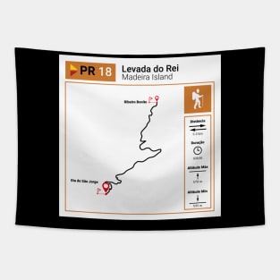 Madeira Island PR18 LEVADA DO REI trail map Tapestry