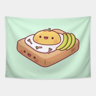 Cute Egg And Avocado Toast Tapestry