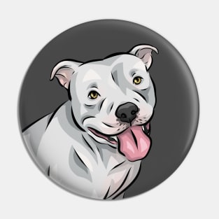 Cute White American Bully Dog Pin