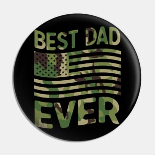 Best Dad Ever American Flag Military Camoufage Fathers Day Gift Pin