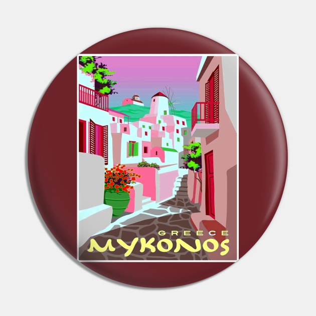 Mykonos Greece Abstract Surreal Travel and Tourism Print Pin by posterbobs
