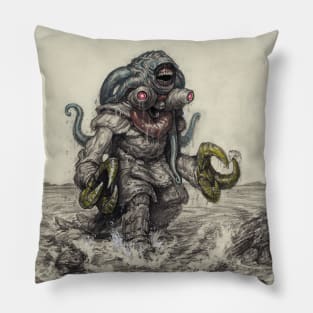 Water Kaiju (With Background) Pillow