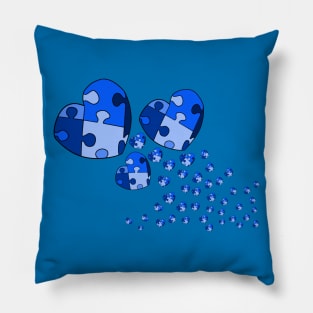 Blue Confetti Hearts Pillow