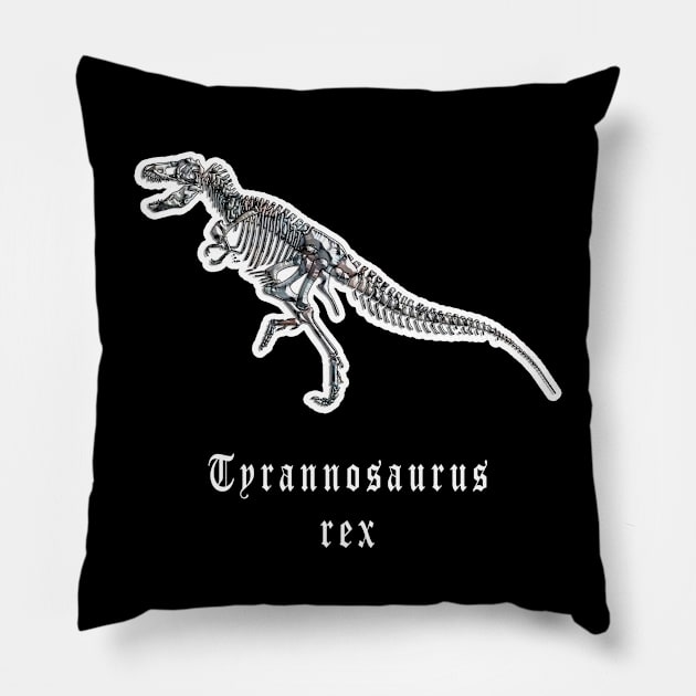 🦖 Fossil Skeleton of a Tyrannosaurus rex Dinosaur Pillow by Pixoplanet