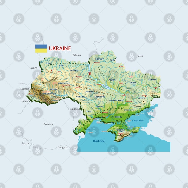 Topographic map of Ukraine by AliJun