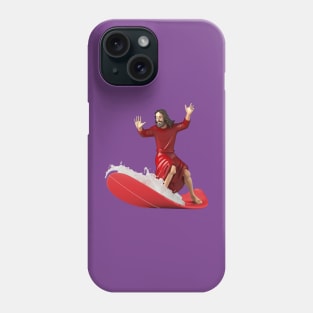 Jesus surfing Phone Case