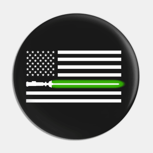 Light saber Green-line American Flag Pin