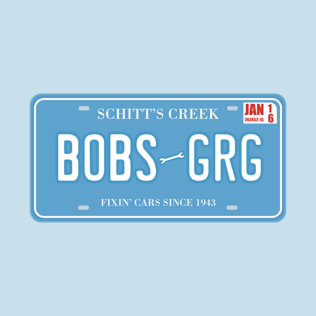 Bob's Garage License Plate Schitts Creek Long Sleeve TShirt