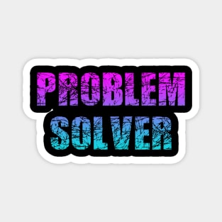 Problem Solver Math Teacher pink and blue Magnet