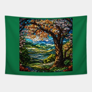 Stained Glass Blooming Tree at Springtime Tapestry