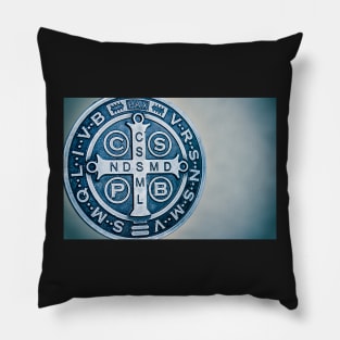 Saint Benedict Cross medal photograph Pillow