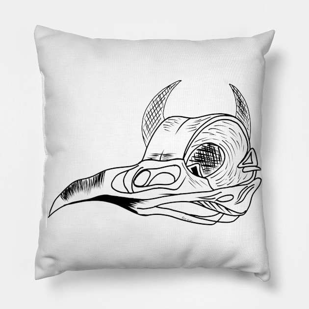 Moon god bird man Pillow by gl_draws_