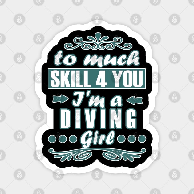 Diving girl diving dolphin oxygen coral Magnet by FindYourFavouriteDesign
