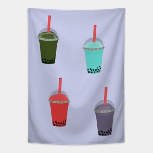 Tea Boba and Taro and Milk Tea Tapestry